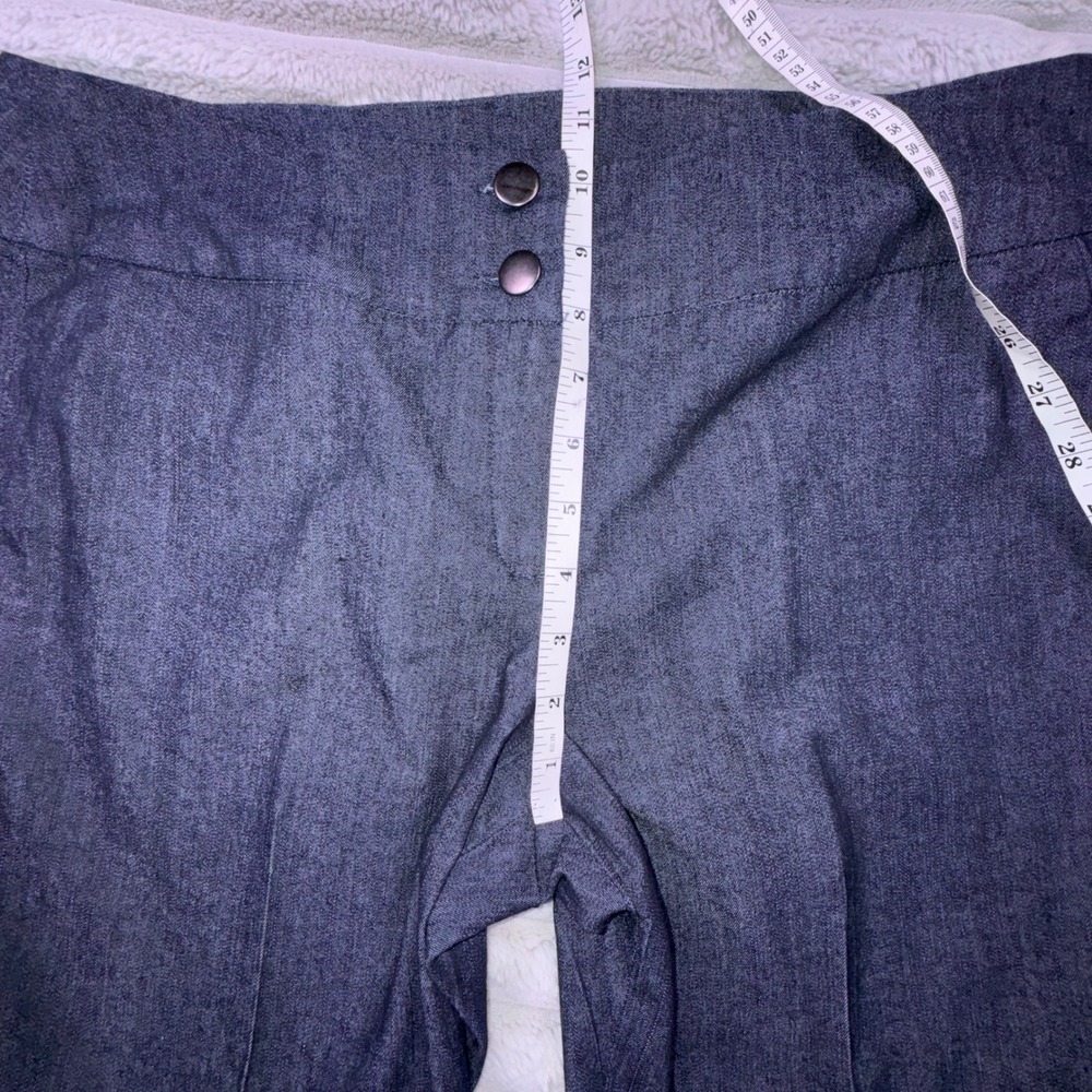 Sandro Womens 12 Chambray Wide Leg Trouser Pants Dark Wash High Rise Stretch - Picture 6 of 16